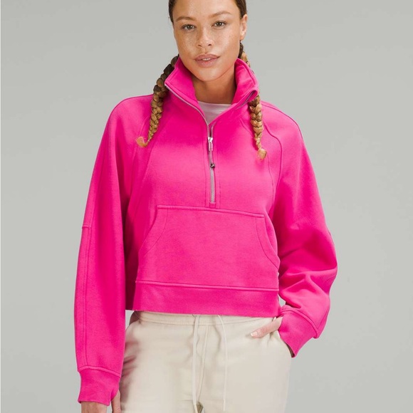 lululemon athletica Sonic Pink Half-Zip Scuba Oversized Hoodie M/L - Picture 1 of 4